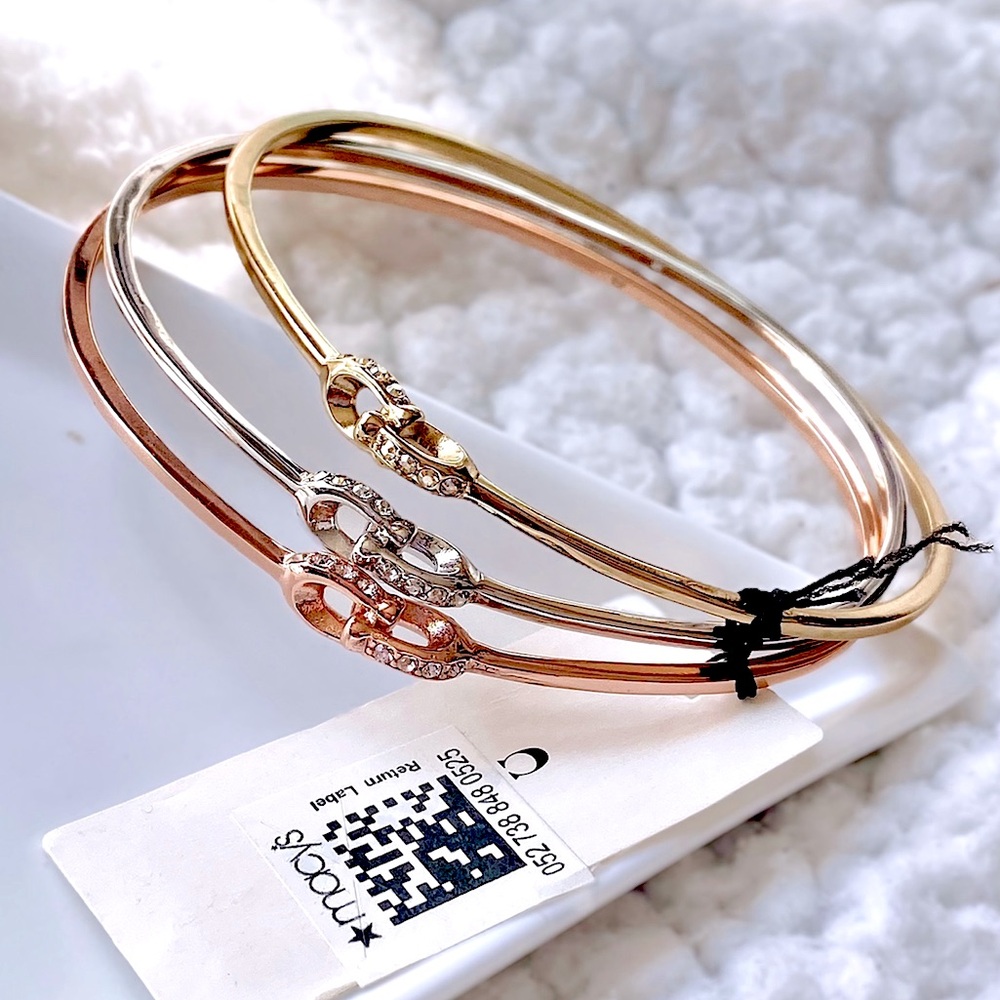 COACH Pavé Signature Bangle Bracelet Set